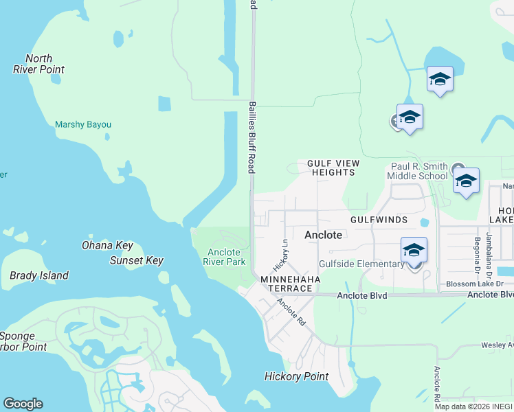 map of restaurants, bars, coffee shops, grocery stores, and more near 1234 Baillies Bluff Road in Holiday