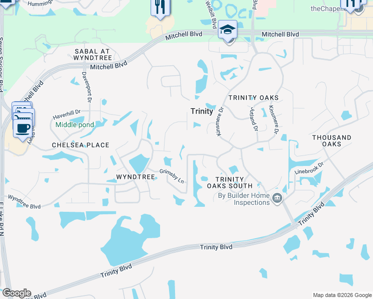 map of restaurants, bars, coffee shops, grocery stores, and more near 1237 Mazarion Place in New Port Richey