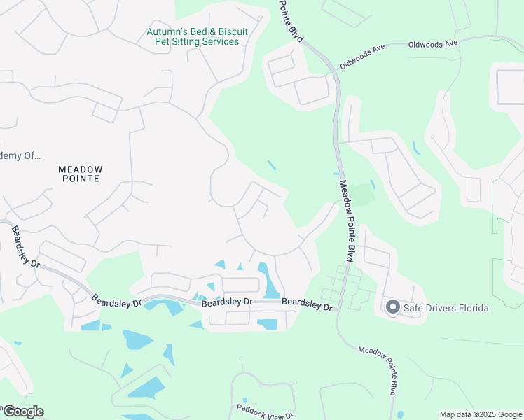 map of restaurants, bars, coffee shops, grocery stores, and more near 1427 Greely Court in Wesley Chapel
