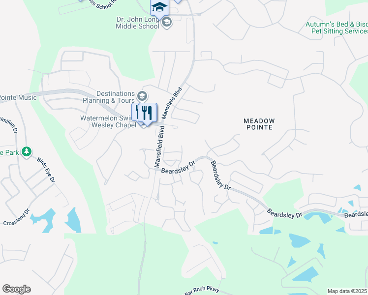 map of restaurants, bars, coffee shops, grocery stores, and more near 1432 Sedgwick Drive in Zephyrhills