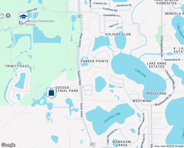 map of restaurants, bars, coffee shops, grocery stores, and more near 1304 Brooke View Drive in Odessa