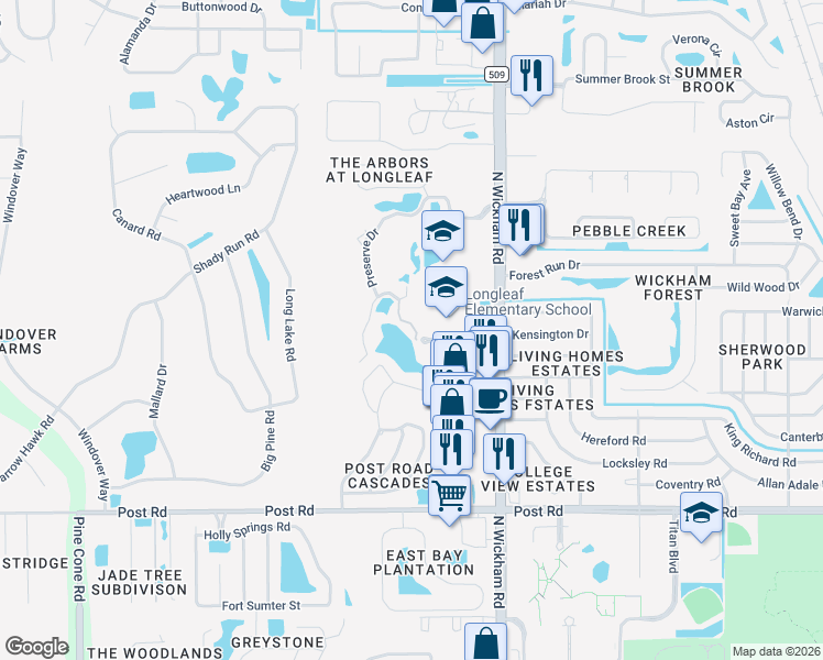 map of restaurants, bars, coffee shops, grocery stores, and more near 183 Conservation Place in Melbourne