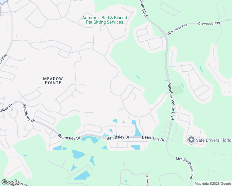 map of restaurants, bars, coffee shops, grocery stores, and more near 31415 Wrencrest Drive in Zephyrhills
