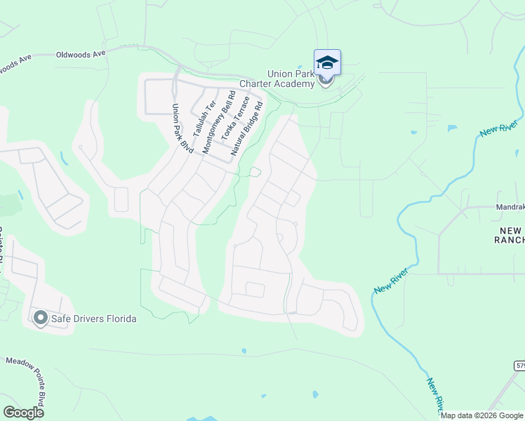 map of restaurants, bars, coffee shops, grocery stores, and more near Brooks Hawk Lane in Wesley Chapel