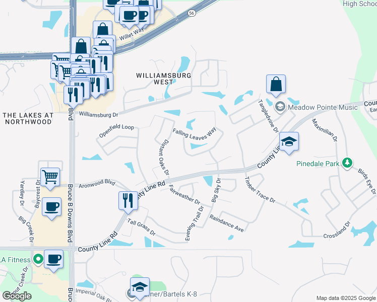 map of restaurants, bars, coffee shops, grocery stores, and more near 28551 Hanging Moss Loop in Zephyrhills