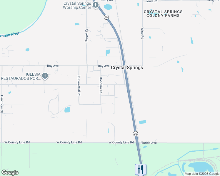 map of restaurants, bars, coffee shops, grocery stores, and more near 39722 Central Avenue in Zephyrhills