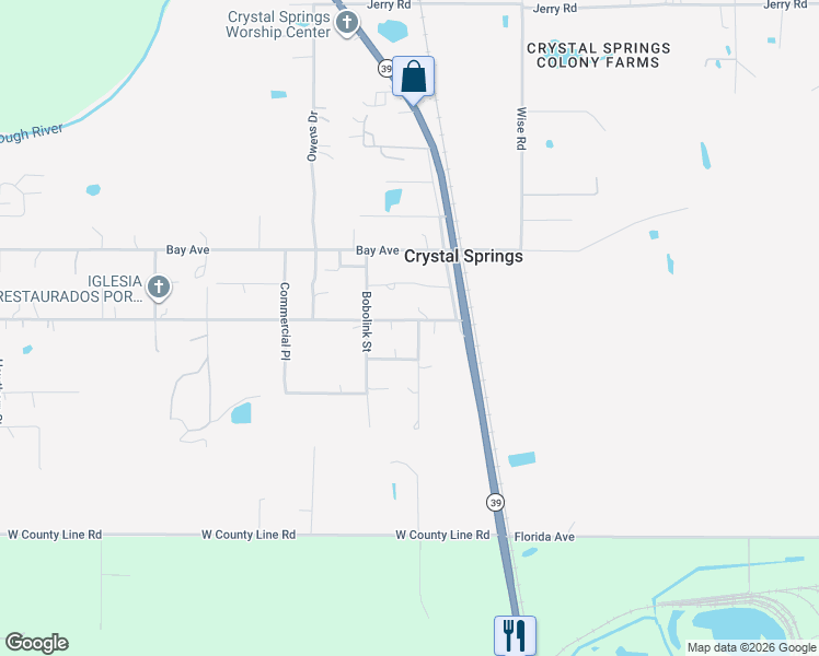 map of restaurants, bars, coffee shops, grocery stores, and more near 39722 Central Avenue in Zephyrhills
