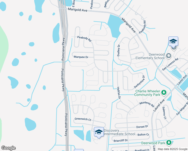 map of restaurants, bars, coffee shops, grocery stores, and more near 336 Cardiff Drive in Kissimmee