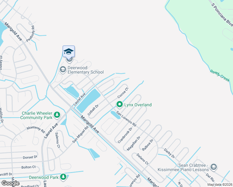 map of restaurants, bars, coffee shops, grocery stores, and more near 327 Cocoa Court in Kissimmee