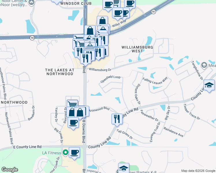 map of restaurants, bars, coffee shops, grocery stores, and more near 28338 Openfield Loop in Zephyrhills