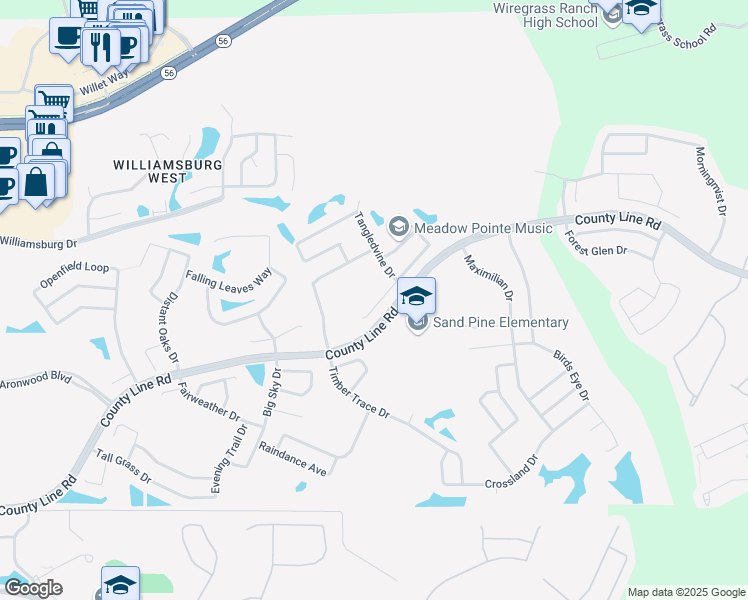 map of restaurants, bars, coffee shops, grocery stores, and more near 29009 Old Marsh End in Zephyrhills