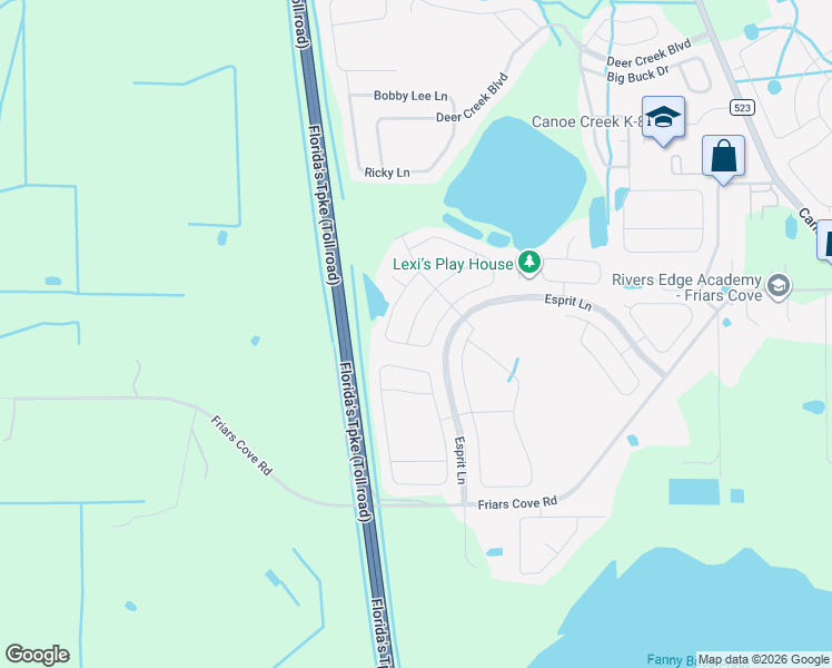 map of restaurants, bars, coffee shops, grocery stores, and more near 3851 Enchantment Lane in St. Cloud
