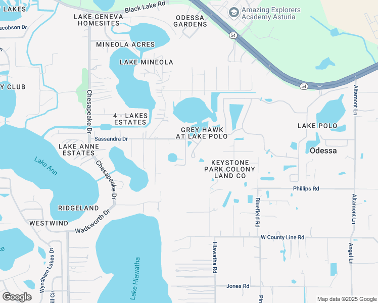 map of restaurants, bars, coffee shops, grocery stores, and more near 14834 Man O War Drive in Odessa