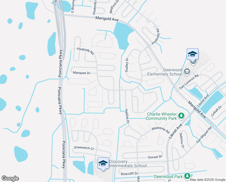 map of restaurants, bars, coffee shops, grocery stores, and more near 911 Stockport Drive in Kissimmee