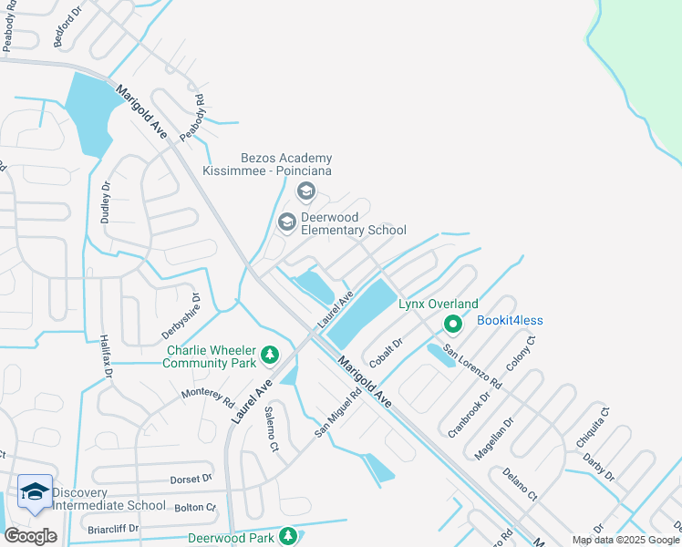 map of restaurants, bars, coffee shops, grocery stores, and more near 1037 Darlington Court in Kissimmee
