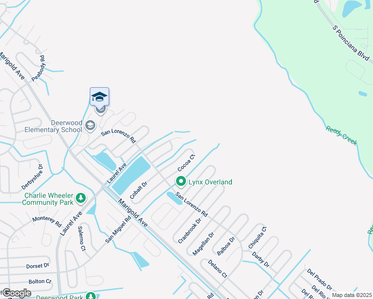 map of restaurants, bars, coffee shops, grocery stores, and more near 346 Caldbeck Way in Kissimmee