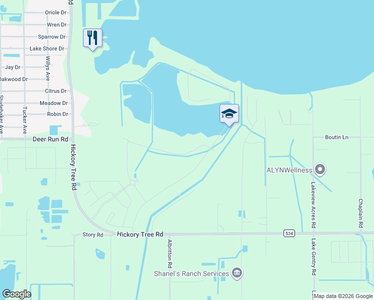 map of restaurants, bars, coffee shops, grocery stores, and more near 4653 Hickory Tree Lane in St. Cloud