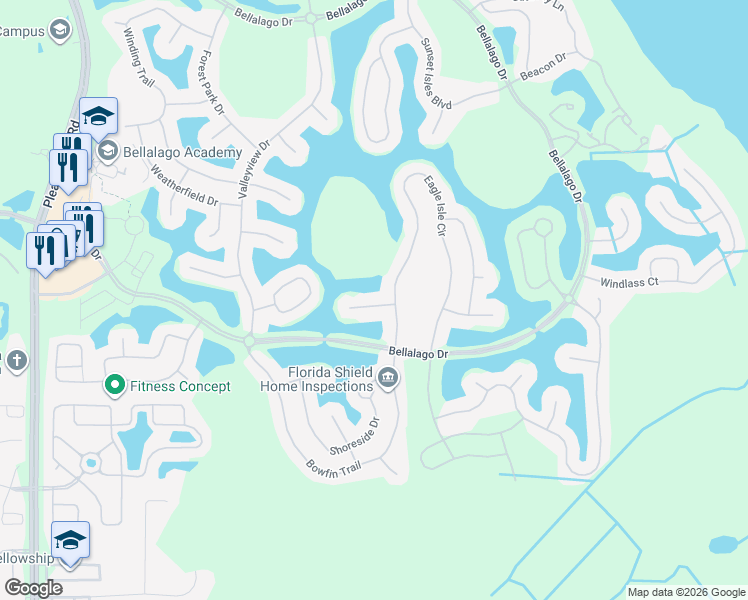 map of restaurants, bars, coffee shops, grocery stores, and more near 2331 Eagle Talon Court in Kissimmee