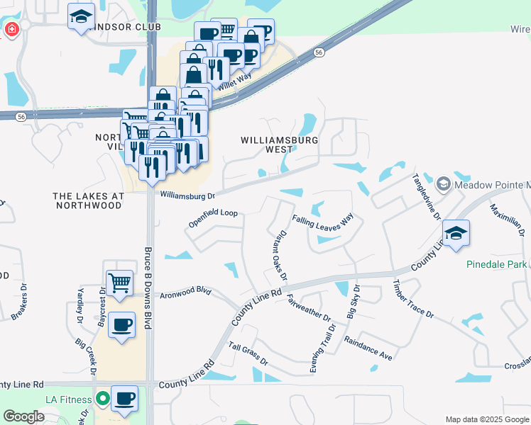 map of restaurants, bars, coffee shops, grocery stores, and more near 28412 Great Bend Place in Zephyrhills