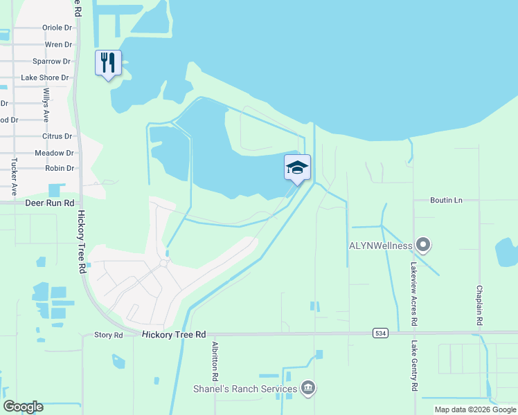 map of restaurants, bars, coffee shops, grocery stores, and more near 4653 Hickory Tree Lane in St. Cloud