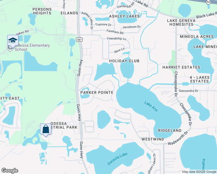 map of restaurants, bars, coffee shops, grocery stores, and more near 13750 Dowling Lane in Odessa