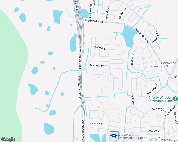 map of restaurants, bars, coffee shops, grocery stores, and more near 350 Chelmsford Court in Kissimmee