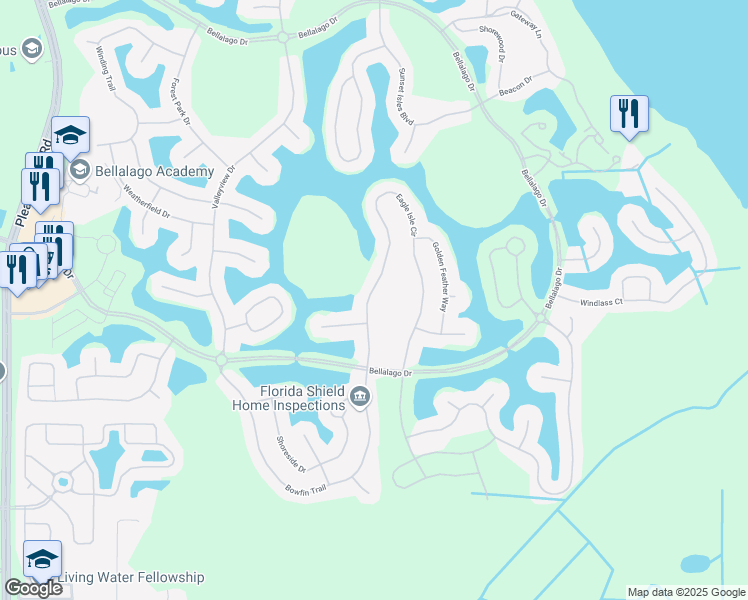 map of restaurants, bars, coffee shops, grocery stores, and more near 3723 Eagle Isle Circle in Kissimmee