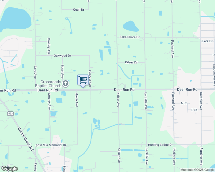 map of restaurants, bars, coffee shops, grocery stores, and more near 4345 Deer Run Road in Saint Cloud