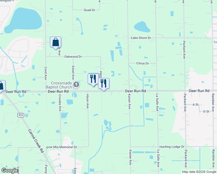 map of restaurants, bars, coffee shops, grocery stores, and more near 3785 Henry J Avenue in St. Cloud