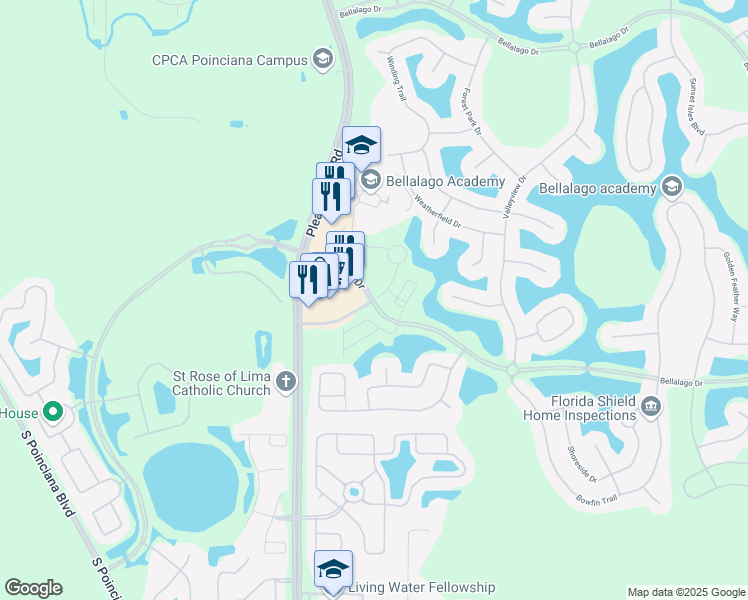 map of restaurants, bars, coffee shops, grocery stores, and more near in Osceola County