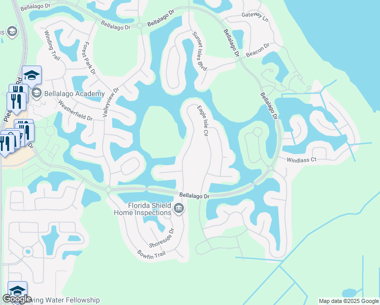 map of restaurants, bars, coffee shops, grocery stores, and more near 3730 Eagle Isle Circle in Kissimmee