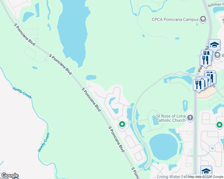 map of restaurants, bars, coffee shops, grocery stores, and more near 4039 Navigator Way in Kissimmee