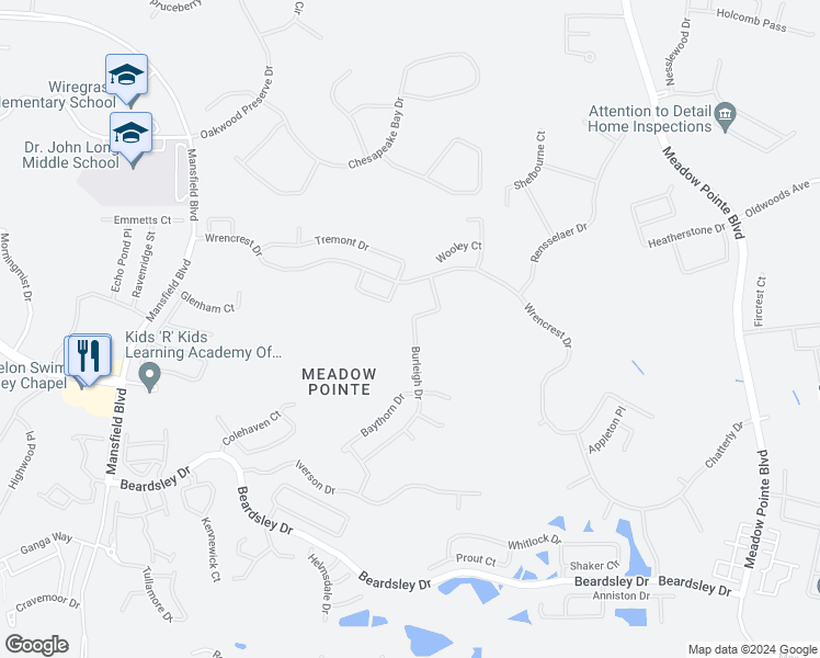 map of restaurants, bars, coffee shops, grocery stores, and more near 30925 Burleigh Drive in Zephyrhills