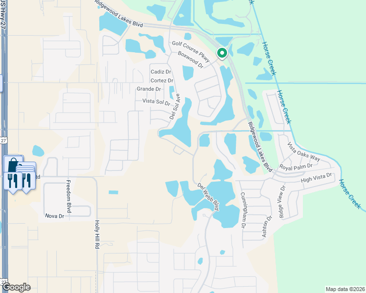 map of restaurants, bars, coffee shops, grocery stores, and more near 120 Del Sol Ave in Davenport
