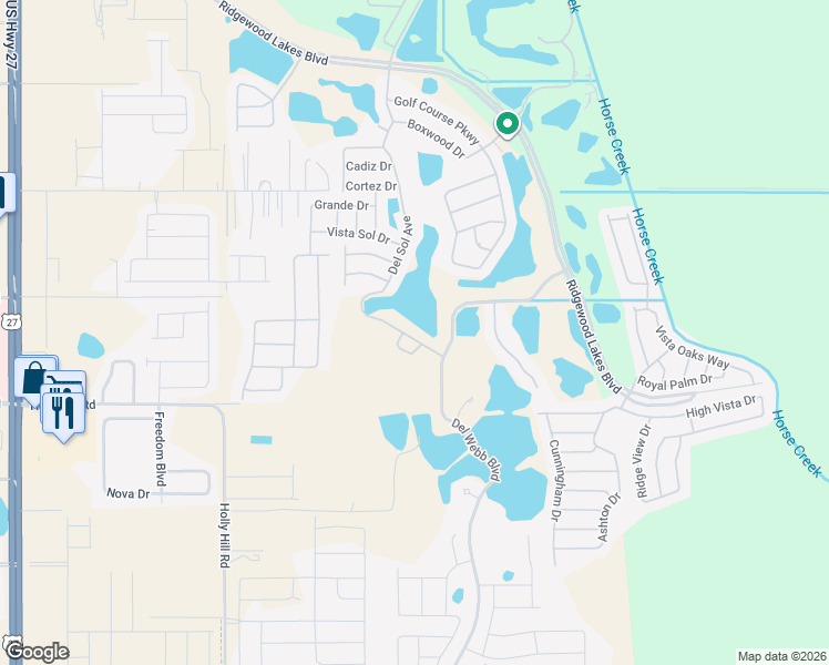 map of restaurants, bars, coffee shops, grocery stores, and more near 120 Del Sol Avenue in Davenport