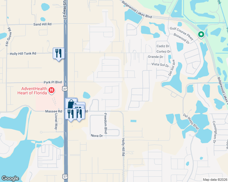 map of restaurants, bars, coffee shops, grocery stores, and more near 112 Panda Way in Davenport