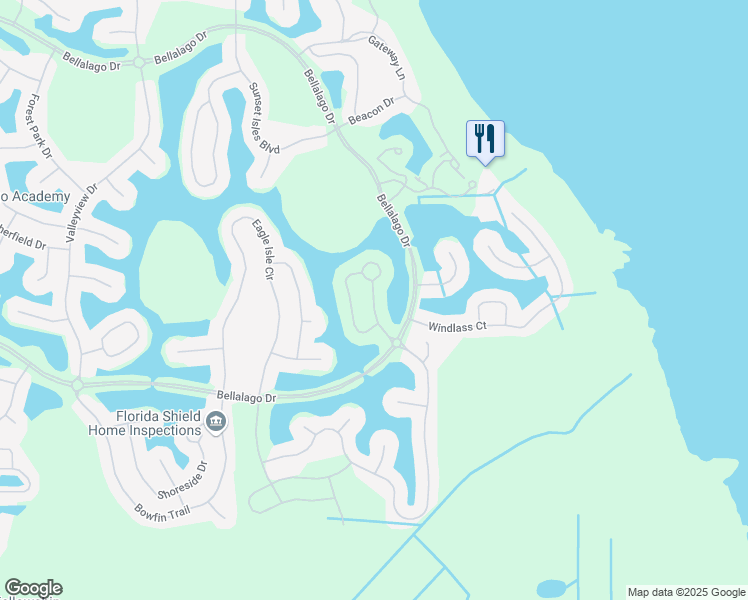 map of restaurants, bars, coffee shops, grocery stores, and more near Paradiso Circle in Kissimmee