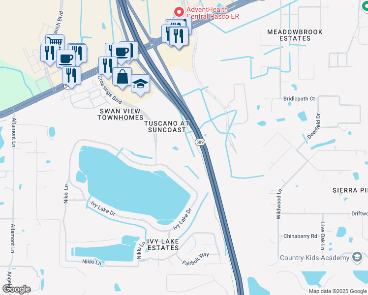 map of restaurants, bars, coffee shops, grocery stores, and more near 1610 Raena Drive in Odessa