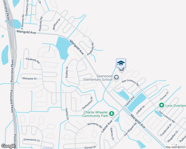 map of restaurants, bars, coffee shops, grocery stores, and more near 26 Coventry Court in Kissimmee