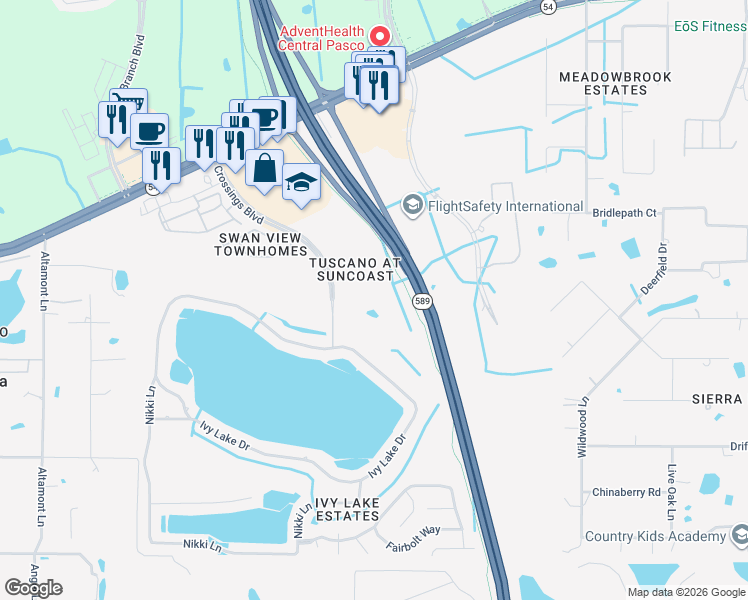 map of restaurants, bars, coffee shops, grocery stores, and more near 1610 Raena Drive in Odessa