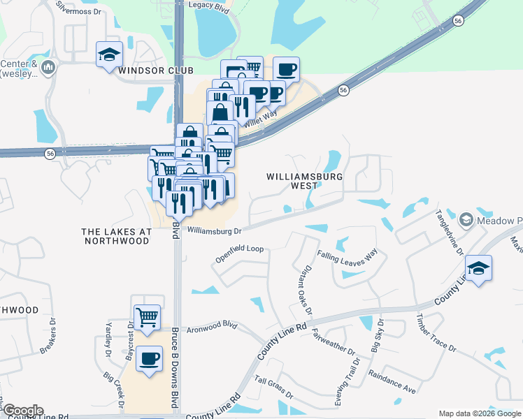 map of restaurants, bars, coffee shops, grocery stores, and more near 28300 International Drive in Zephyrhills