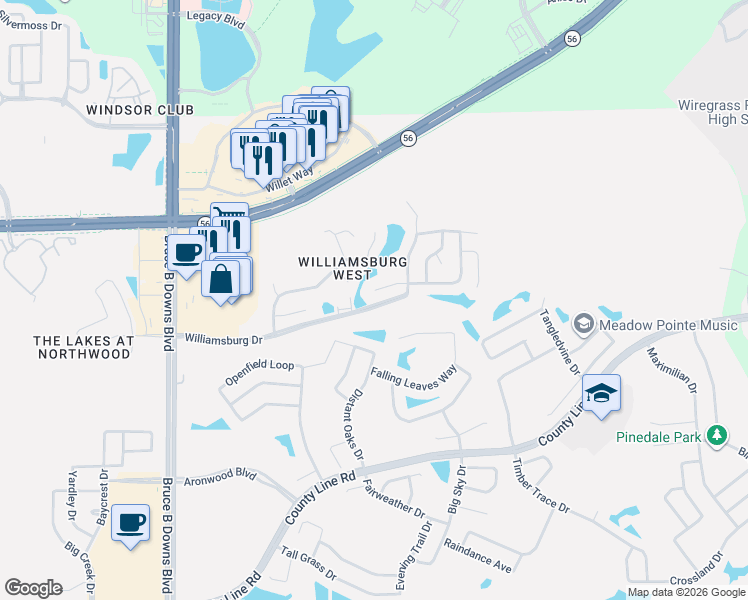 map of restaurants, bars, coffee shops, grocery stores, and more near 1830 Tumbleweed Court in Zephyrhills