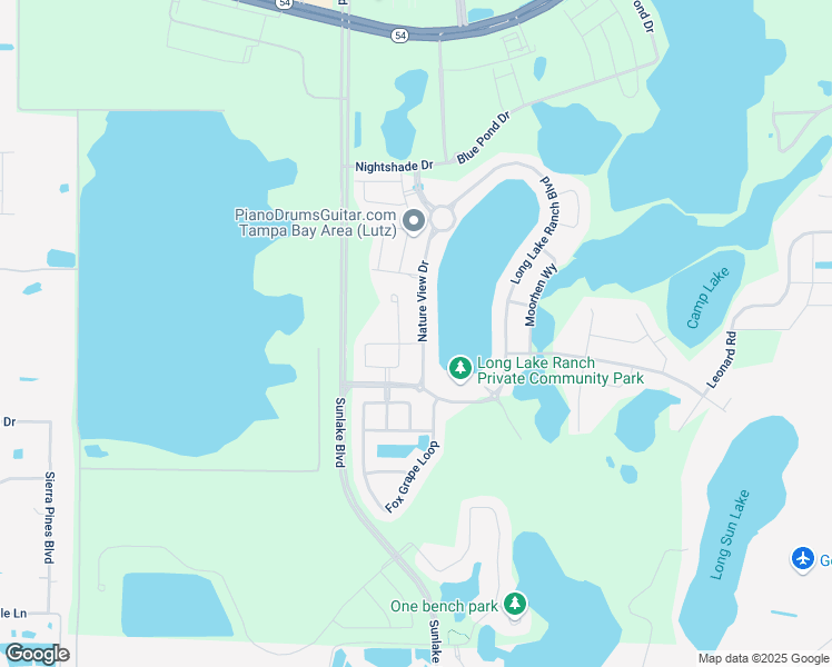map of restaurants, bars, coffee shops, grocery stores, and more near 1811 Nature View Drive in Lutz