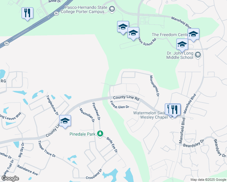 map of restaurants, bars, coffee shops, grocery stores, and more near Golden Dawn Place in Zephyrhills