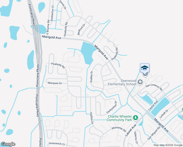 map of restaurants, bars, coffee shops, grocery stores, and more near 1060 Dudley Drive in Kissimmee