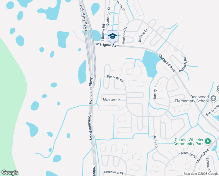 map of restaurants, bars, coffee shops, grocery stores, and more near 1024 Coatbridge Drive in Kissimmee
