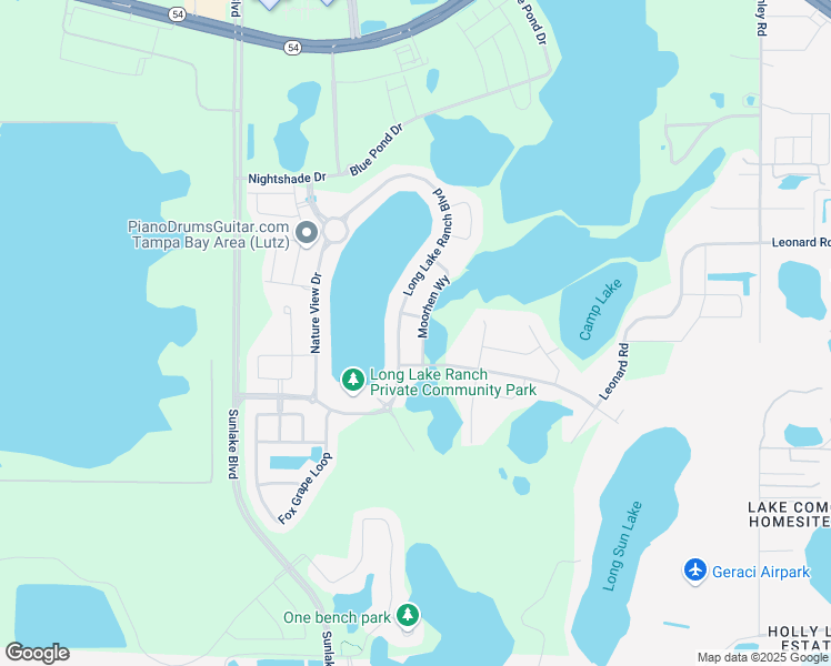 map of restaurants, bars, coffee shops, grocery stores, and more near 1787 Moorhen Way in Lutz