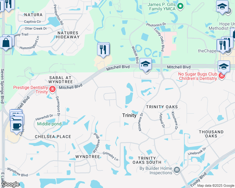 map of restaurants, bars, coffee shops, grocery stores, and more near 1644 Orchard Grove Avenue in New Port Richey
