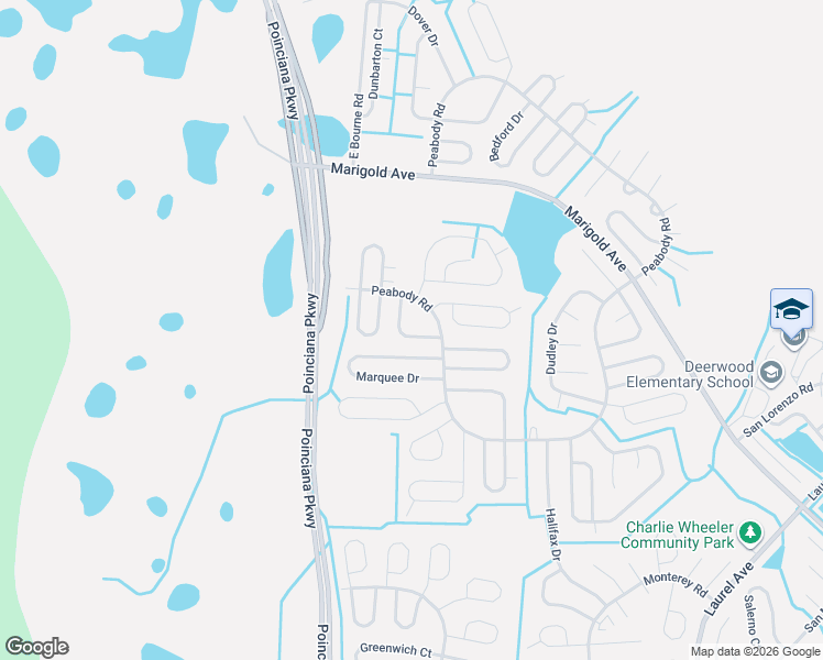 map of restaurants, bars, coffee shops, grocery stores, and more near 1020 Mayfair Place in Kissimmee