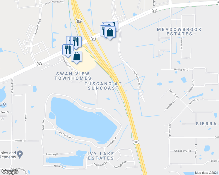 map of restaurants, bars, coffee shops, grocery stores, and more near 1530 Villa Capri Way in Odessa